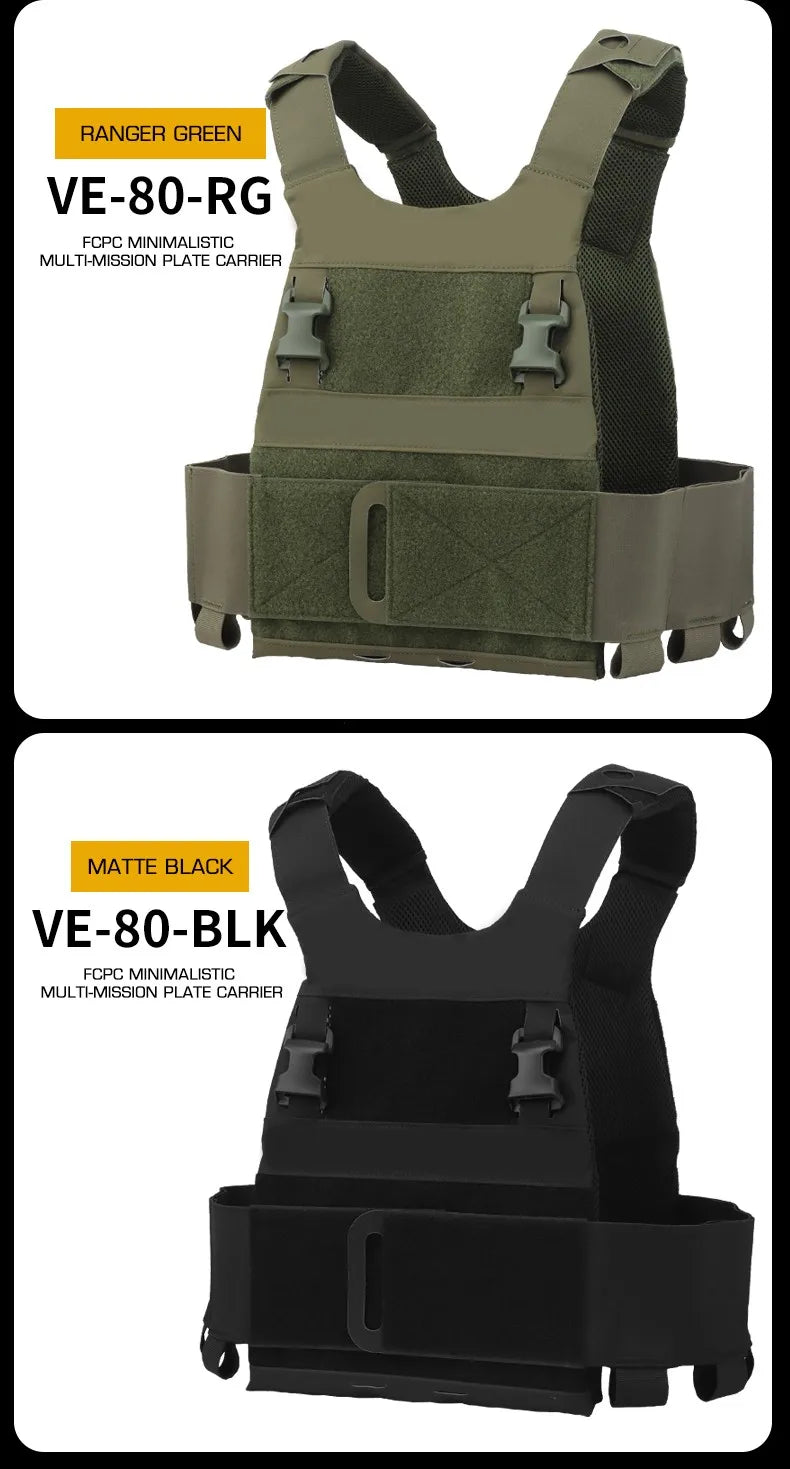 Gilet tactique multi-missions minimaliste FCPC - Porte-plaque léger en Cordura BLACKBEARD OUTDOOR INDUSTRIES