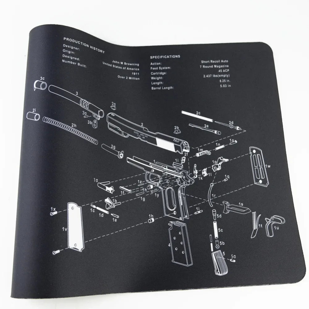 Tapis de Nettoyage pour Armes & Tapis de Souris Gaming – Modèles Beretta 92, Sig 226, Sig 229, USP - BLACKBEARD OUTDOOR INDUSTRIES