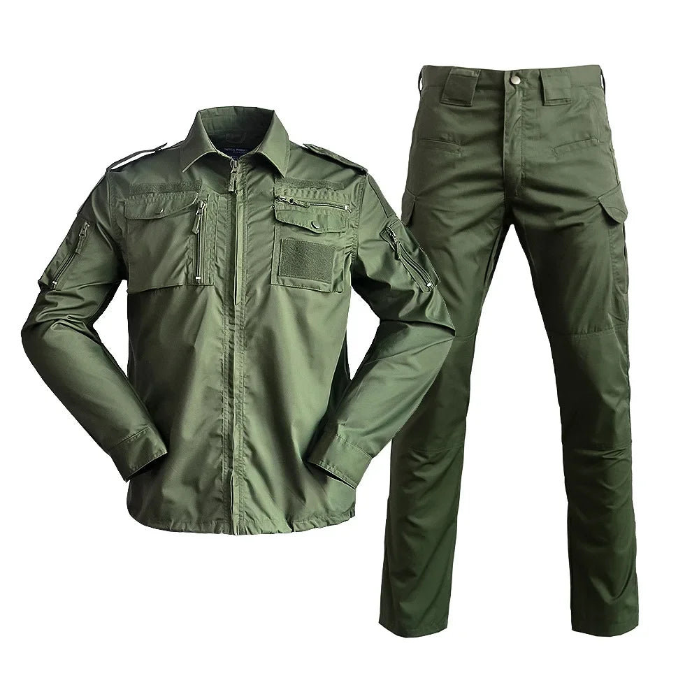 Set de Vêtements Tactiques BDU - Chemise et Pantalon Camouflage pour Entraînement en Plein Air, Randonnée, Chasse, Airsoft, Sniper, Combat, Ghillie Suit - BLACKBEARD OUTDOOR INDUSTRIES