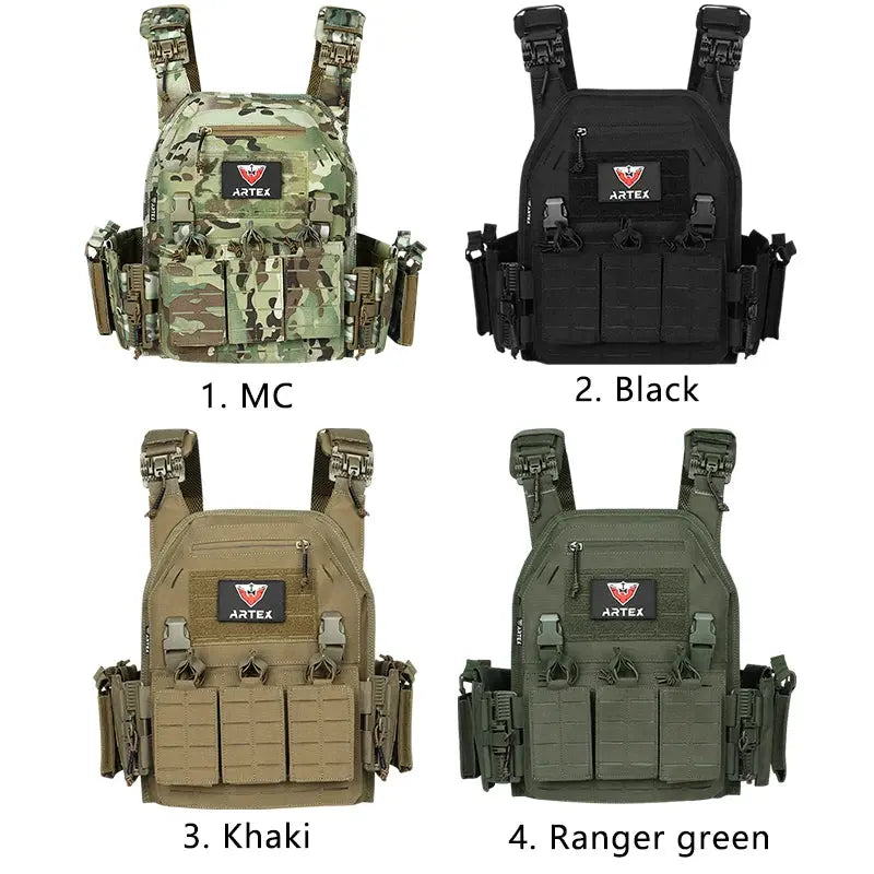 Gilet Tactique ARTEX Plate Carrier – Dégrafe Rapide, Molle Laser Cut, 1000D Ma boutique