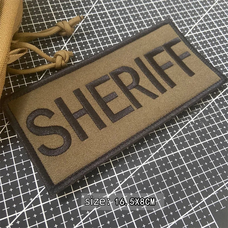 Insigne d'Identification sheriff US – Patch Brodé SHERIFF Tactique à Fixation Velcro - BLACKBEARD OUTDOOR INDUSTRIES