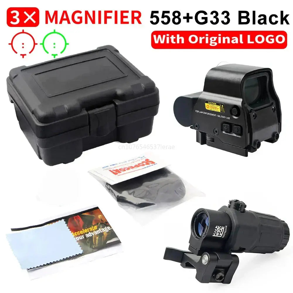 558 Viseur Holographique à Point Rouge avec Magnificateur 3X/5X G33/G43/G45 - Rail 20mm & Système de Fixation Rapide Ma boutique
