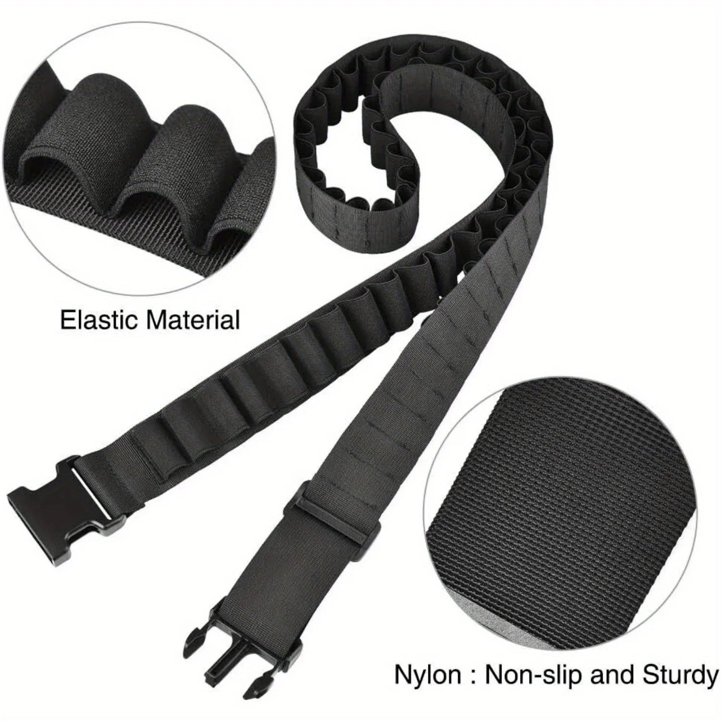 Bandoulière Tactique pour 50 Cartouches de 12/20GA – Ceinture Porte-Munitions Ajustable pour Chasse BLACKBEARD OUTDOOR INDUSTRIES