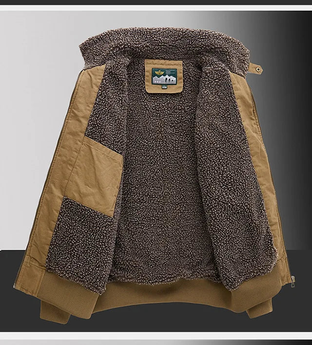 Veste d'Hiver Homme – Bombardier avec Doublure en Laine, Veste à Col Roulé, Manteau en Coton Chaud et Douillet – Parfaite pour les Voyages et le Travail BLACKBEARD OUTDOOR INDUSTRIES