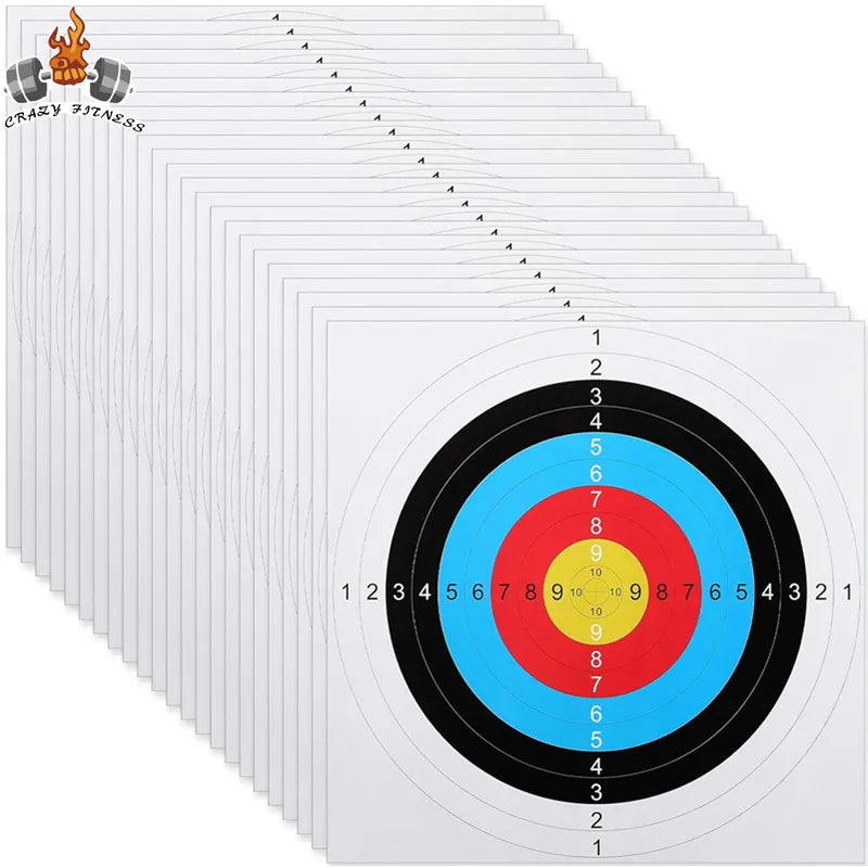 Lot de 10 ou 50 Cibles Papier 40x40 cm – Entraînement Précis Tir à l'Arc, Airsoft, Arbalète et Chasse - BLACKBEARD OUTDOOR INDUSTRIES