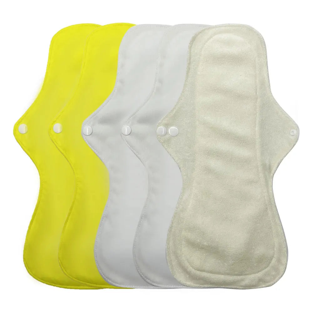 Lot de 5 Serviettes Hygiéniques Réutilisables en Bambou – Absorption Ultra-Forte pour Flux Important – Protection Nuit Épaisse et Lavable Ma boutique