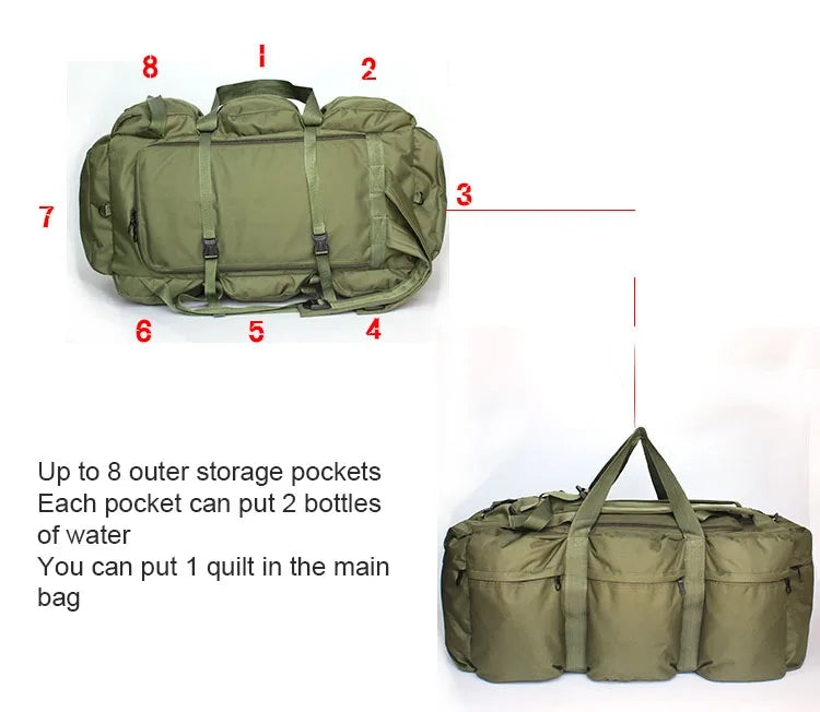 Sac à Dos Super Grand Volume 100L - Imperméable - Camping, Randonnée, Voyage - Unisexe - BLACKBEARD OUTDOOR INDUSTRIES