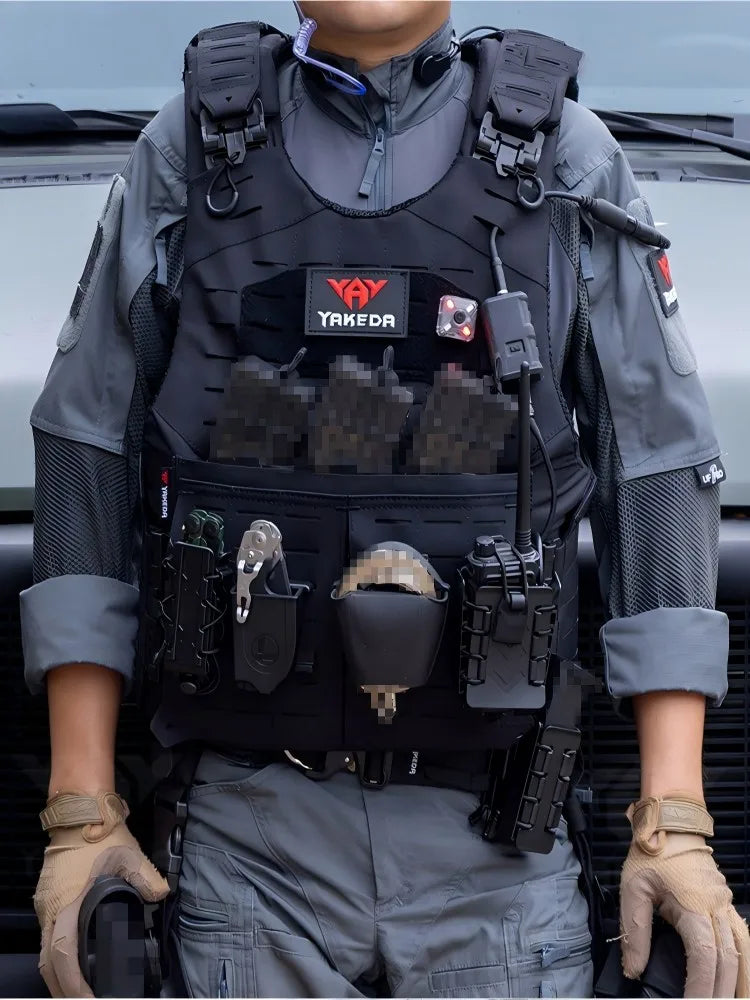 Gilet de Chasse Yakeda 1000D à Libération Rapide – Gilet Tactique Modulaire avec Système MOLLE Découpé au Laser et Poche Double et Triple pour Chargeurs BLACKBEARD OUTDOOR INDUSTRIES