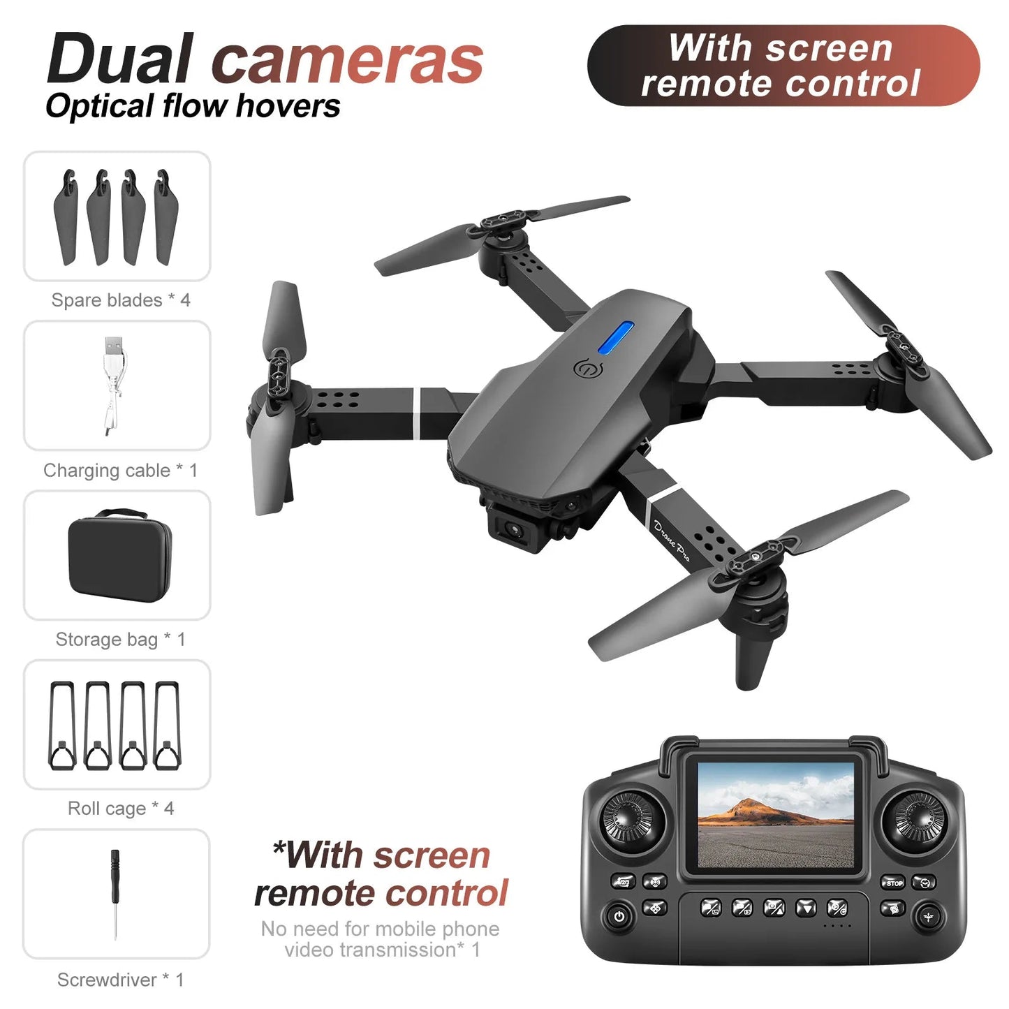 drone mini Black E88 E99 double caméras 4K HD Ma boutique