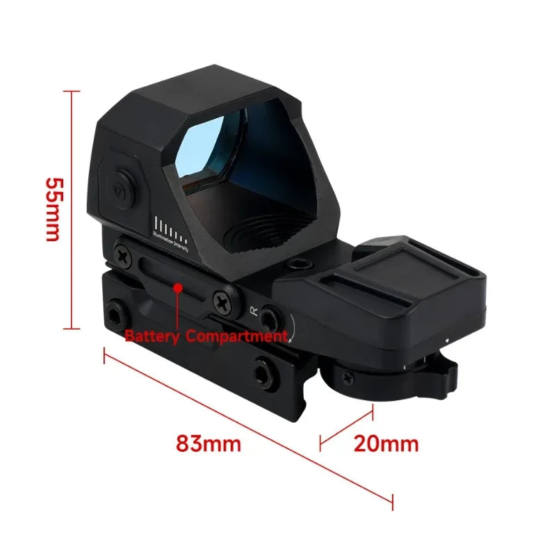 Viseur Reflex 1X40 HD101 Red Dot Sight — 4 Réticules Rouge/Vert pour Rail 11 mm ou 20 mm - BLACKBEARD OUTDOOR INDUSTRIES