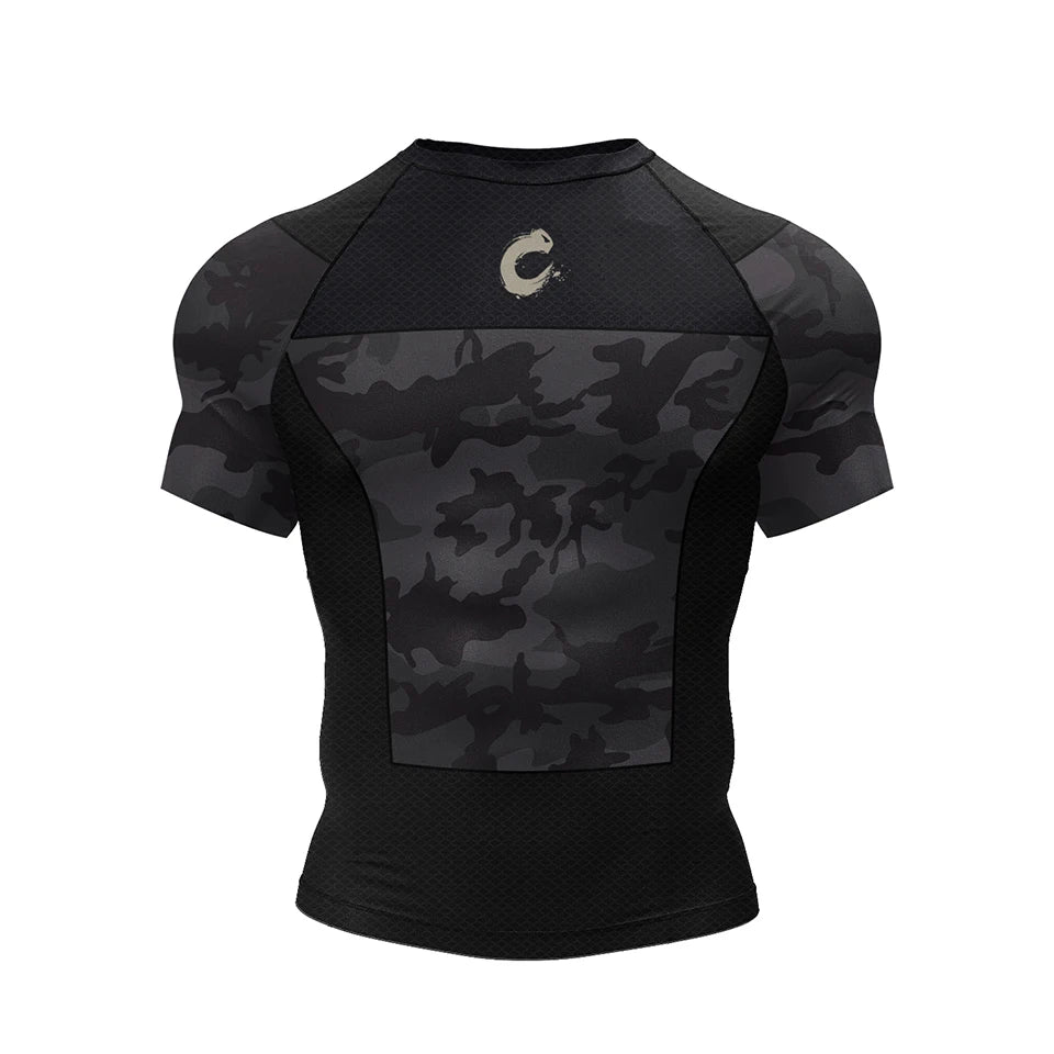 Ensemble T-shirt Rashguard Jiu Jitsu No Gi + Shorts MMA – Compression et Confort pour Hommes, Idéal pour Boxe, Jiu Jitsu, Kickboxing, Muay Thai - BLACKBEARD OUTDOOR INDUSTRIES