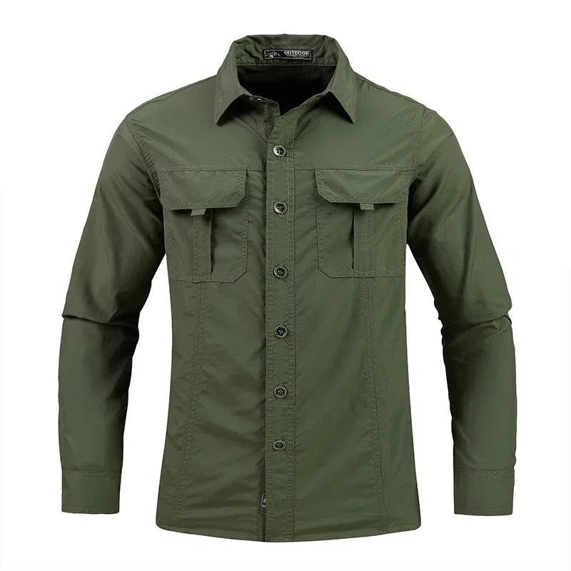 Chemise Tactique Homme Légère & Séchage Rapide Manches Longues • Résistante à l'eau • Anti-UV • Idéale Randonnée & Militaire - BLACKBEARD OUTDOOR INDUSTRIES
