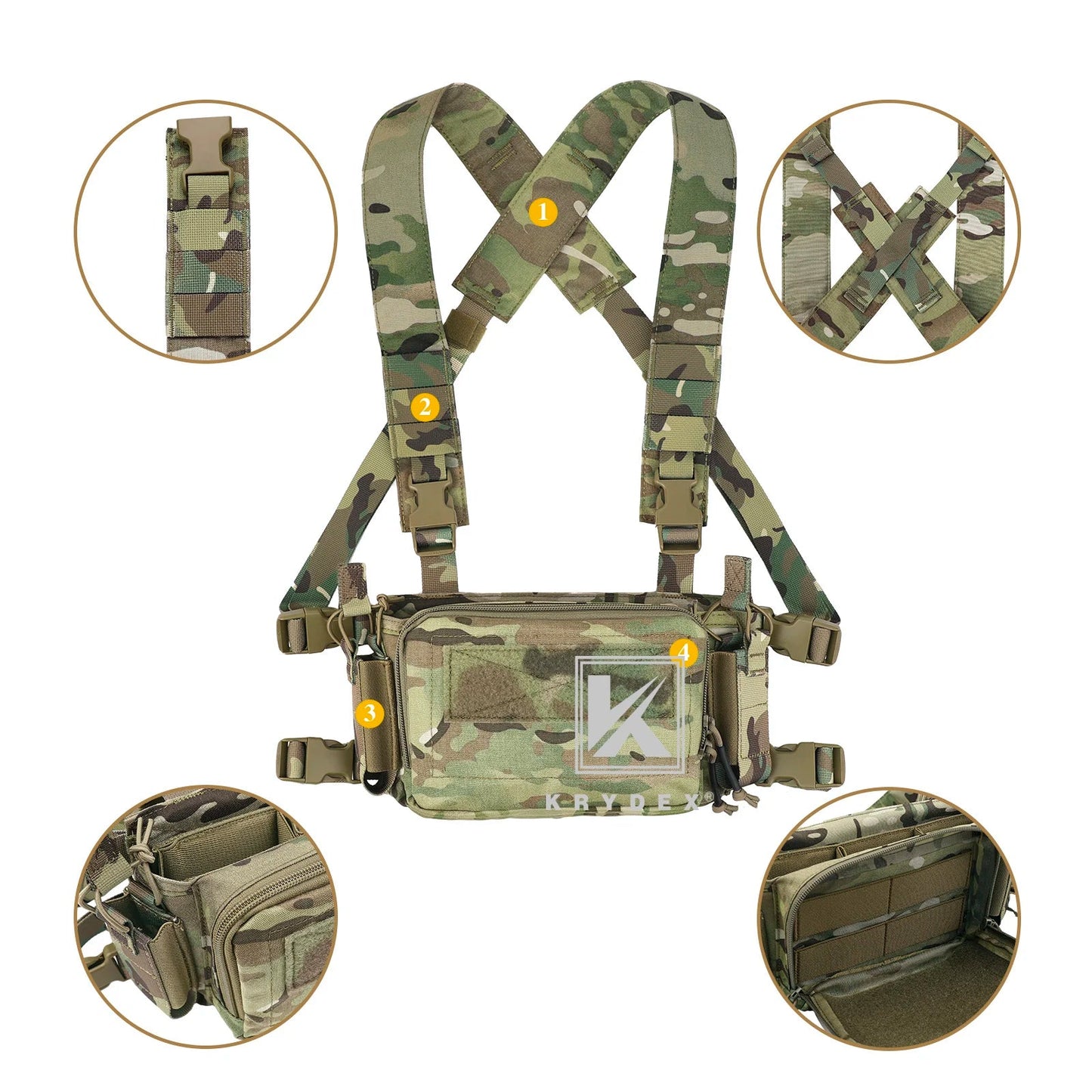KRYDEX Tactical Flatpack D3 Backpack & D3CR Chest Rig Vest - Système modulable Camouflage pour Chasse, Airsoft et Activités Extérieures BLACKBEARD OUTDOOR INDUSTRIES