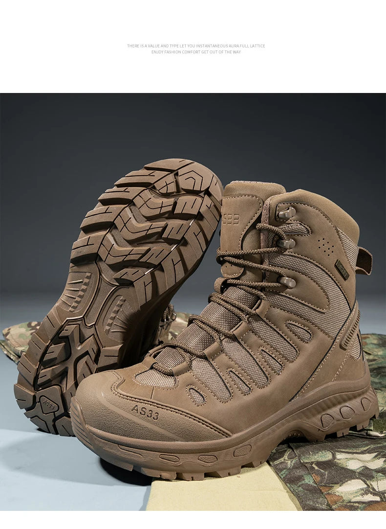 Bottes Tactiques pour Homme – Hautes, Lacées, Militaires, de Randonnée, en Cuir PU, Imperméables, Taille Plus, Unisexes, pour Escalade et Travail - BLACKBEARD OUTDOOR INDUSTRIES