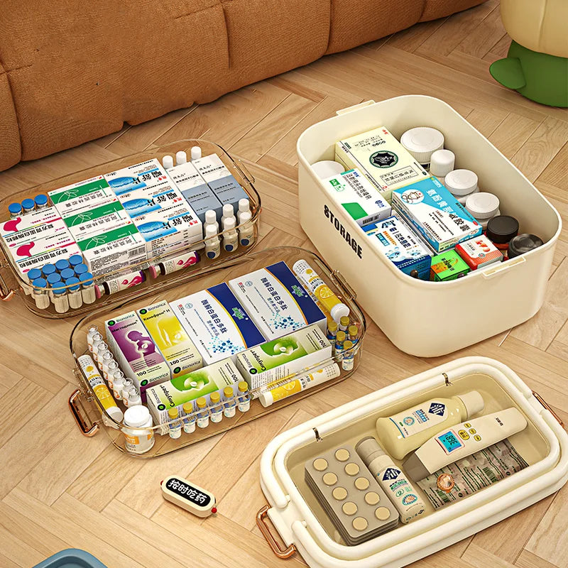 Organisateur Médical Familial Portable – Boîte de Rangement 3/4 Couches Grande Capacité Ma boutique
