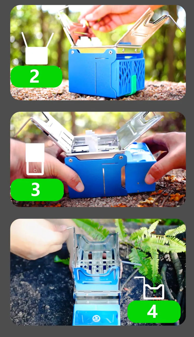 Mini Réchaud de Camping Portable – Survival Stove avec Générateur Thermoélectrique et Powerbank - BLACKBEARD OUTDOOR INDUSTRIES