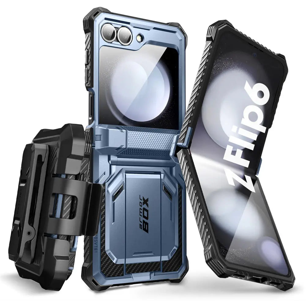 I-BLASON For Samsung Galaxy Z Flip 7 FE/6/5 Case Armorbox Full-Body Military Protection Phone Case with Screen Protector & Stand BLACKBEARD OUTDOOR INDUSTRIES