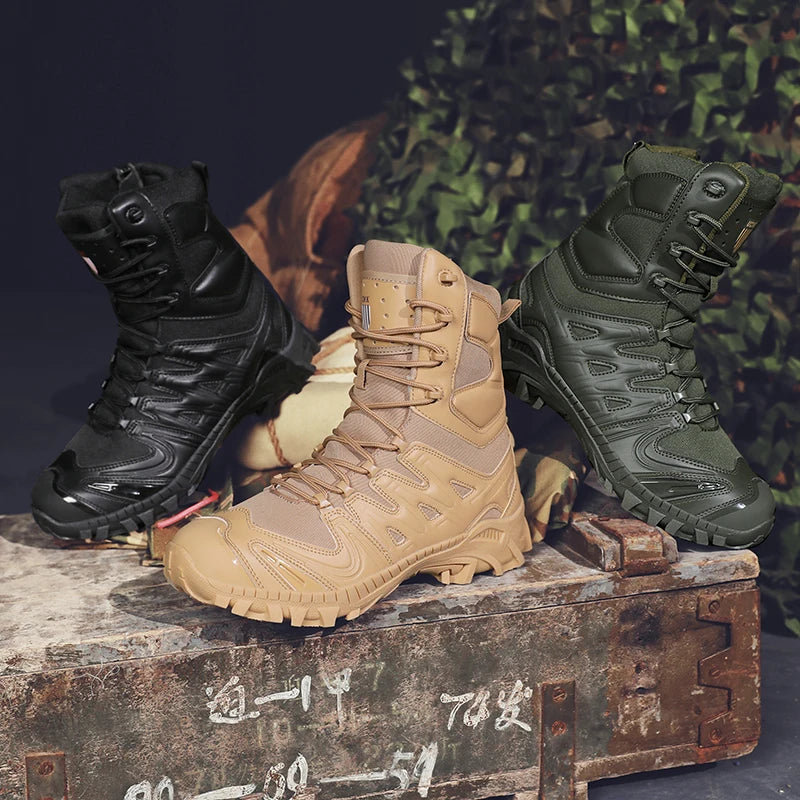 Bottes Tactiques Combat Désert pour Homme - Résistantes, Étanches et Confortables pour Randonnée et Sports Outdoor - BLACKBEARD OUTDOOR INDUSTRIES