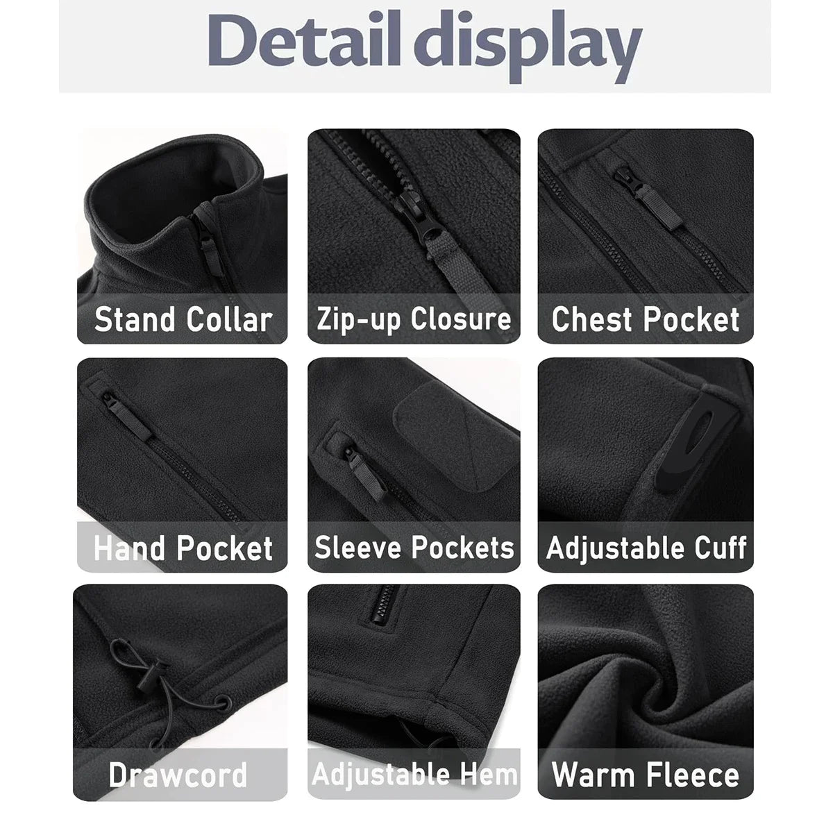Veste Softshell Tactique Homme – Veste en Fleece Zippée, Chaude, Coupe-Vent et Multifonctionnelle avec Poches Zippées – Idéale pour le Randonnée, le Travail en Extérieur et les Activités en Plein Air BLACKBEARD OUTDOOR INDUSTRIES