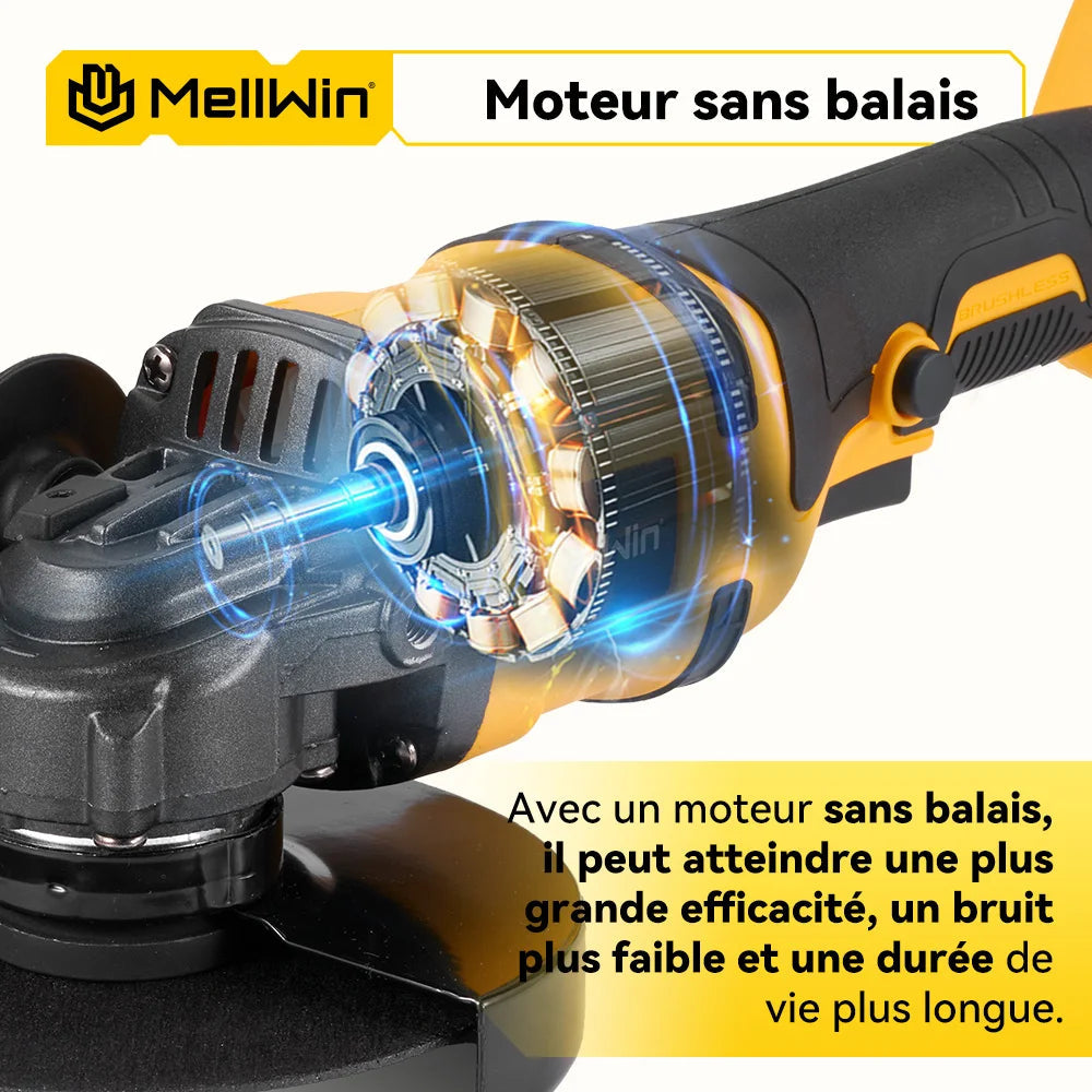 Meuleuse Angulaire Sans Fil MELLWIN 125mm M14 BLACKBEARD OUTDOOR INDUSTRIES