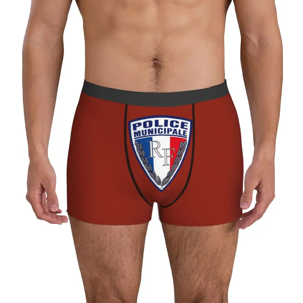Boxer Homme Insigne Police Municipale – Sous-vêtement Original et Confortable - BLACKBEARD OUTDOOR INDUSTRIES