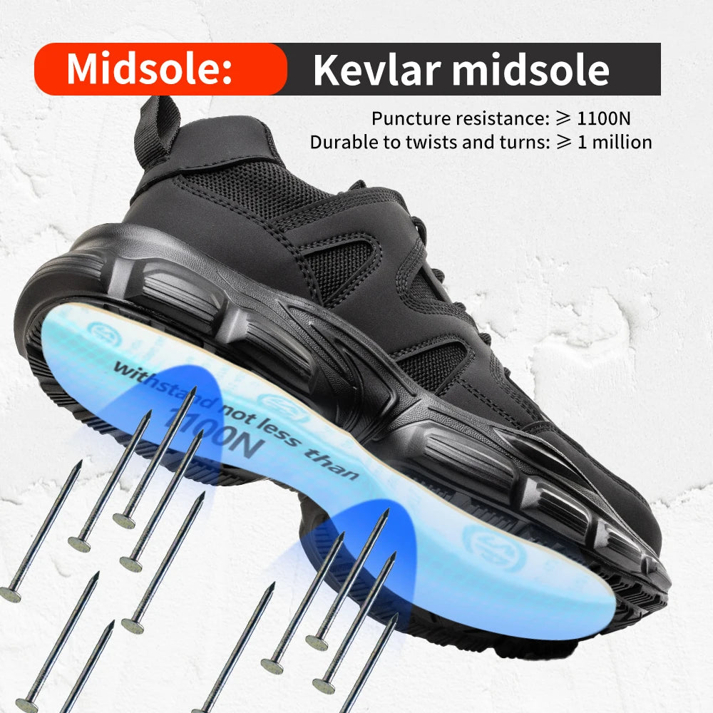 Work Sneakers Steel Toe Shoes Men Safety Shoes Puncture-Proof Work Shoes Boots Fashion Indestructible Footwear Security BLACKBEARD OUTDOOR INDUSTRIES