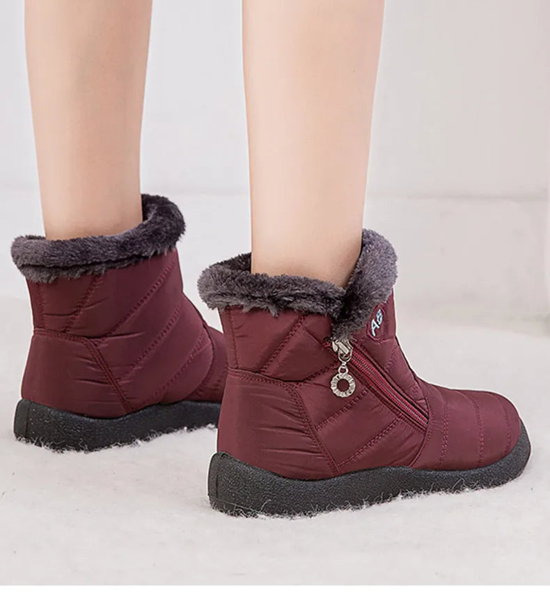 Bottines Hiver Femme Fourrées & Imperméables – Chaussures Chaudes à Talon Plat – Style Élégant & Confort – Neige / Froid - BLACKBEARD OUTDOOR INDUSTRIES