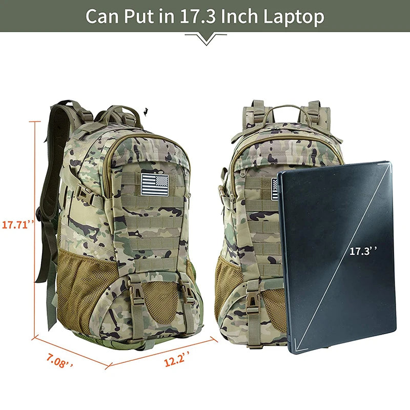 Sac à Dos Tactique Homme 35L INOXTO – Randonnée, Trekking, Camping, Voyage - BLACKBEARD OUTDOOR INDUSTRIES