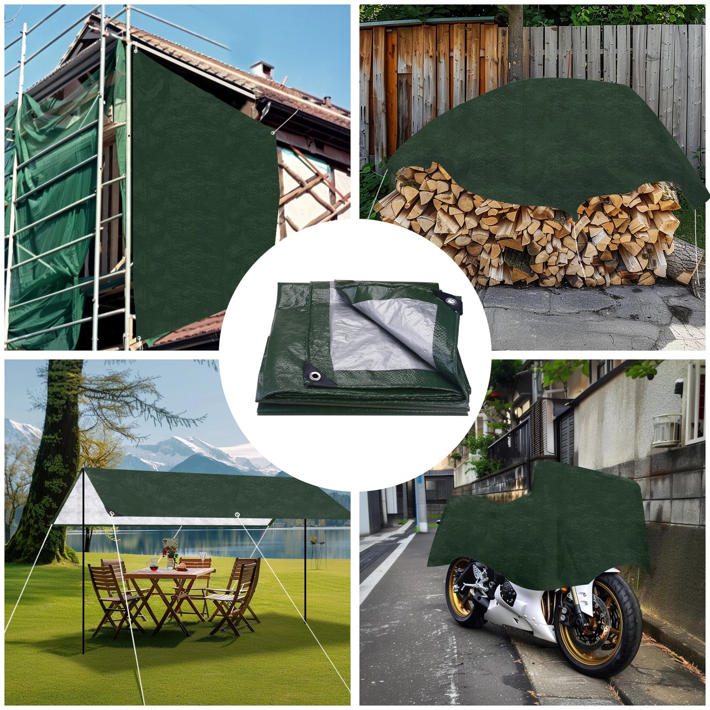 Grande Bâche Imperméable Renforcée 5x4m / 3x2m – Tarp Multiusage pour Jardin, Camping, Protection Extérieure - BLACKBEARD OUTDOOR INDUSTRIES