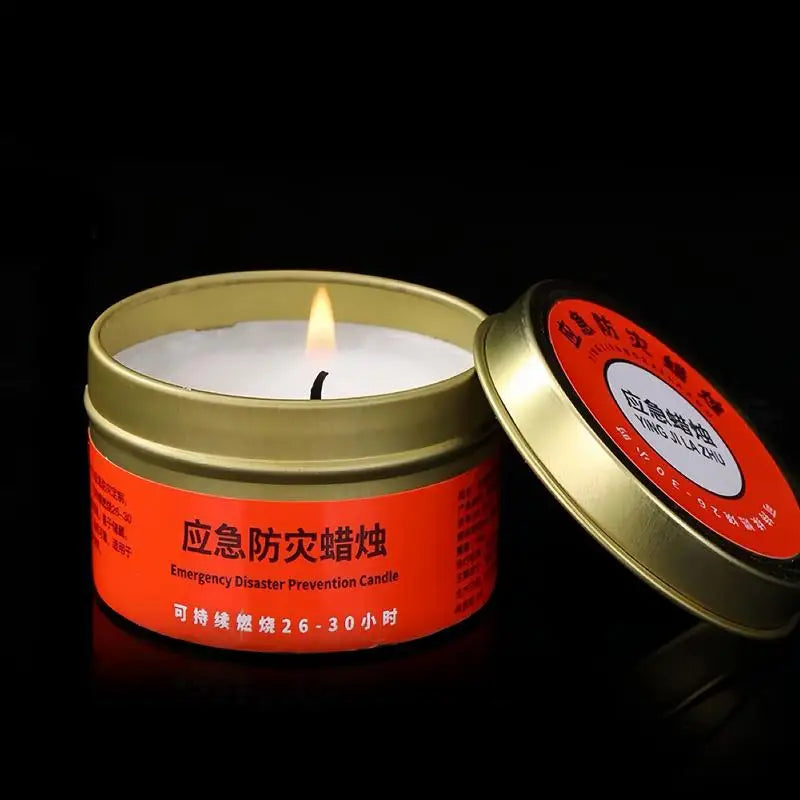 Bougie de Survie Longue Durée 80g - Bougie d'Urgence avec 30 Heures de Brûlage pour Maison, Camping et Secours - BLACKBEARD OUTDOOR INDUSTRIES