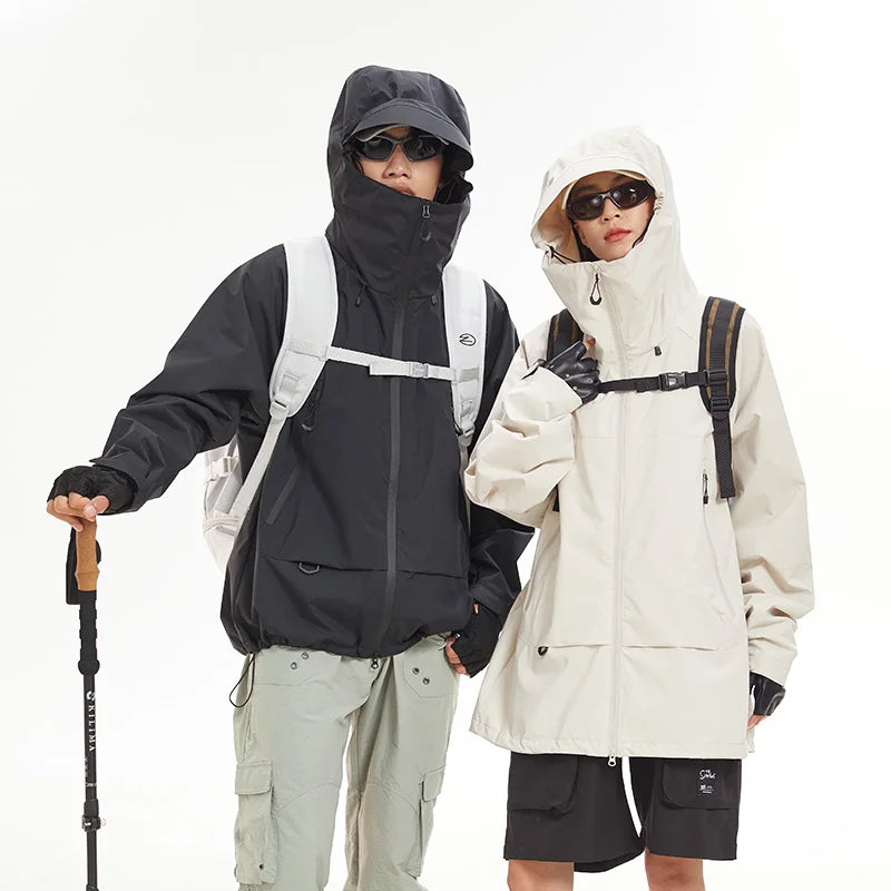 Veste de Randonnée Imperméable et Coupe-Vent Unisexe avec Capuche – Veste de Sport Haute Qualité pour Randonnée, Course et Escalade - BLACKBEARD OUTDOOR INDUSTRIES
