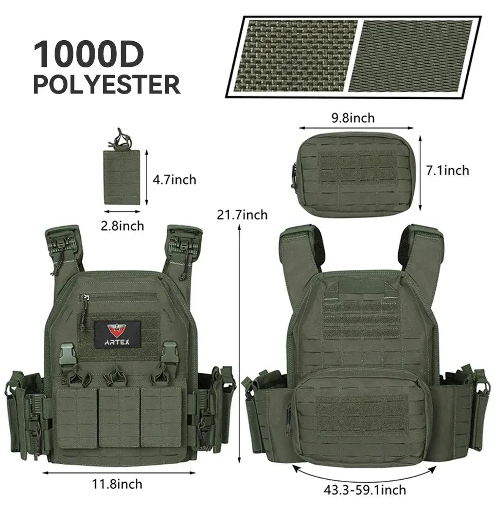 Ranger Green Plate Carrier Tactical Vest – Gilet Tactique avec Détachement Rapide & Système MOLLE Ma boutique