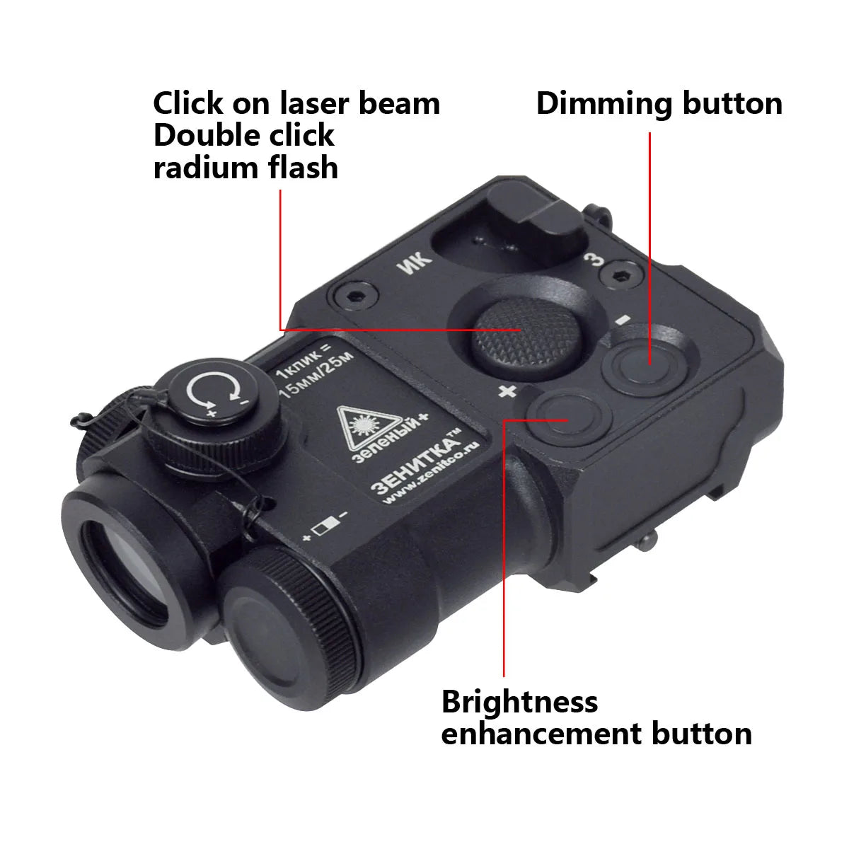 Tactical Zenitco Perst 4 – Viseur Laser Point Vert & IR Infrarouge pour Airsoft, AR15, AK47 - BLACKBEARD OUTDOOR INDUSTRIES