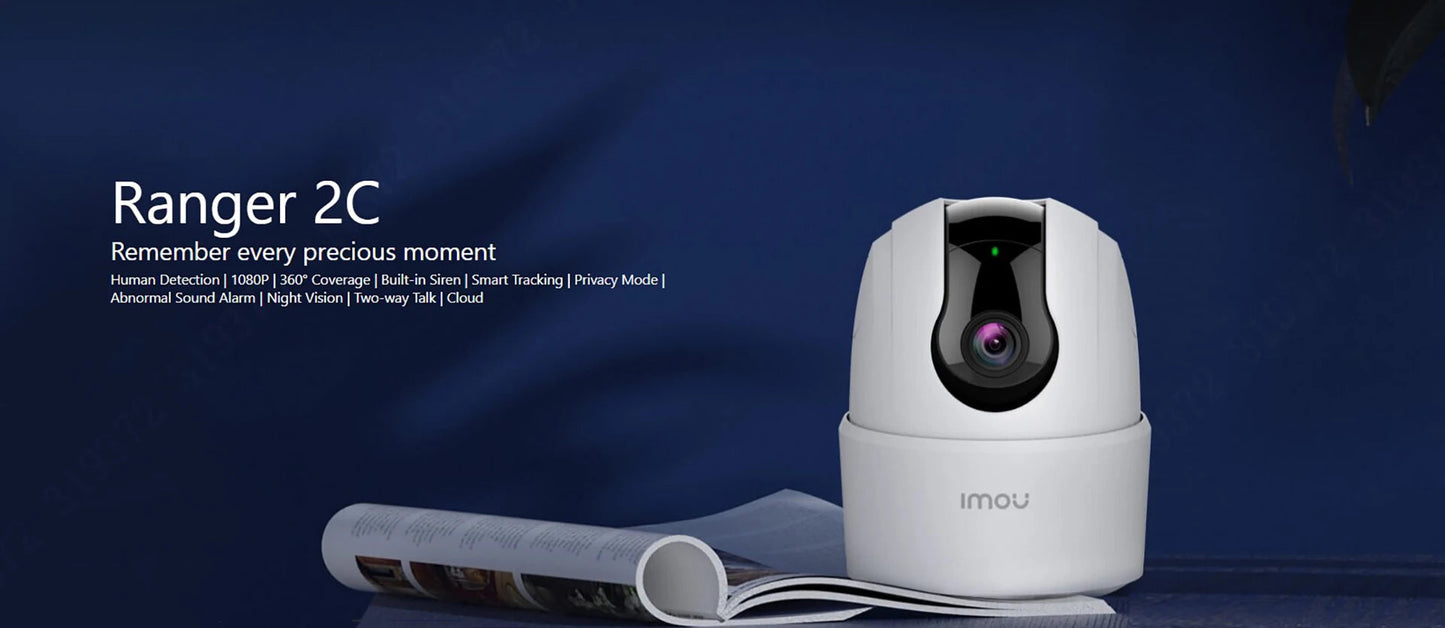 Caméra de Surveillance Wi-Fi Intérieure IMOU Ranger 2C – 2MP/4MP – Vision Nocturne – Détection Humaine – 360° – Audio Bidirectionnel – Sirène Intégrée Ma boutique