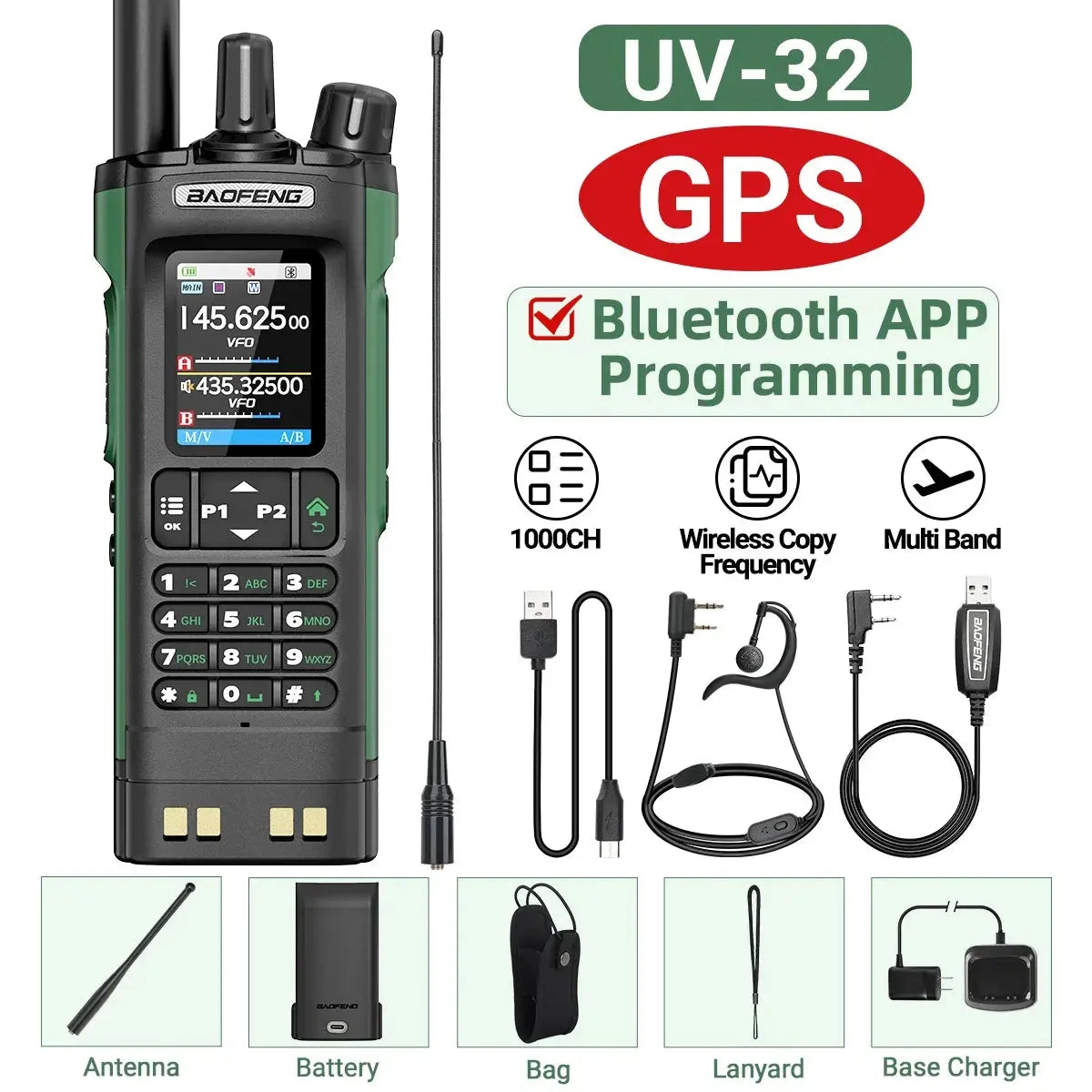 Talkie-Walkie Baofeng UV-32 – Programmation Bluetooth & GPS Intégré Ma boutique