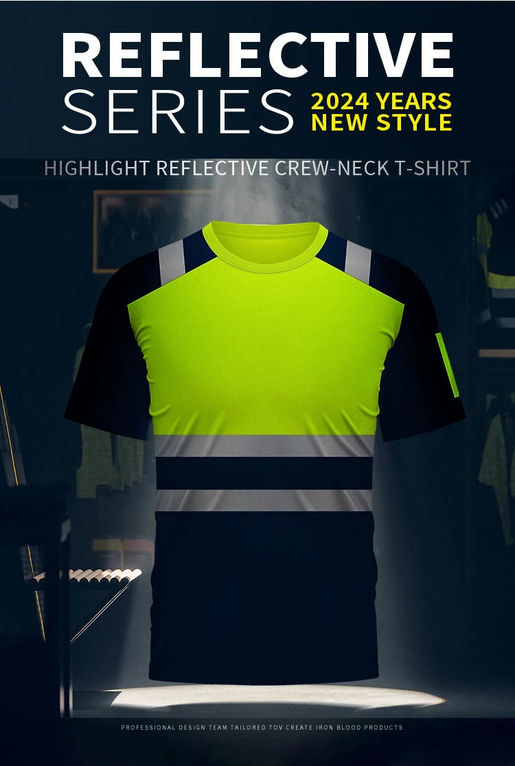 T-shirt de Sécurité Haute Visibilité – Été Respirant & Séchage Rapide Manches Courtes | Tissu Réfléchissant | Polyester Léger | Tailles L à XXXL - BLACKBEARD OUTDOOR INDUSTRIES