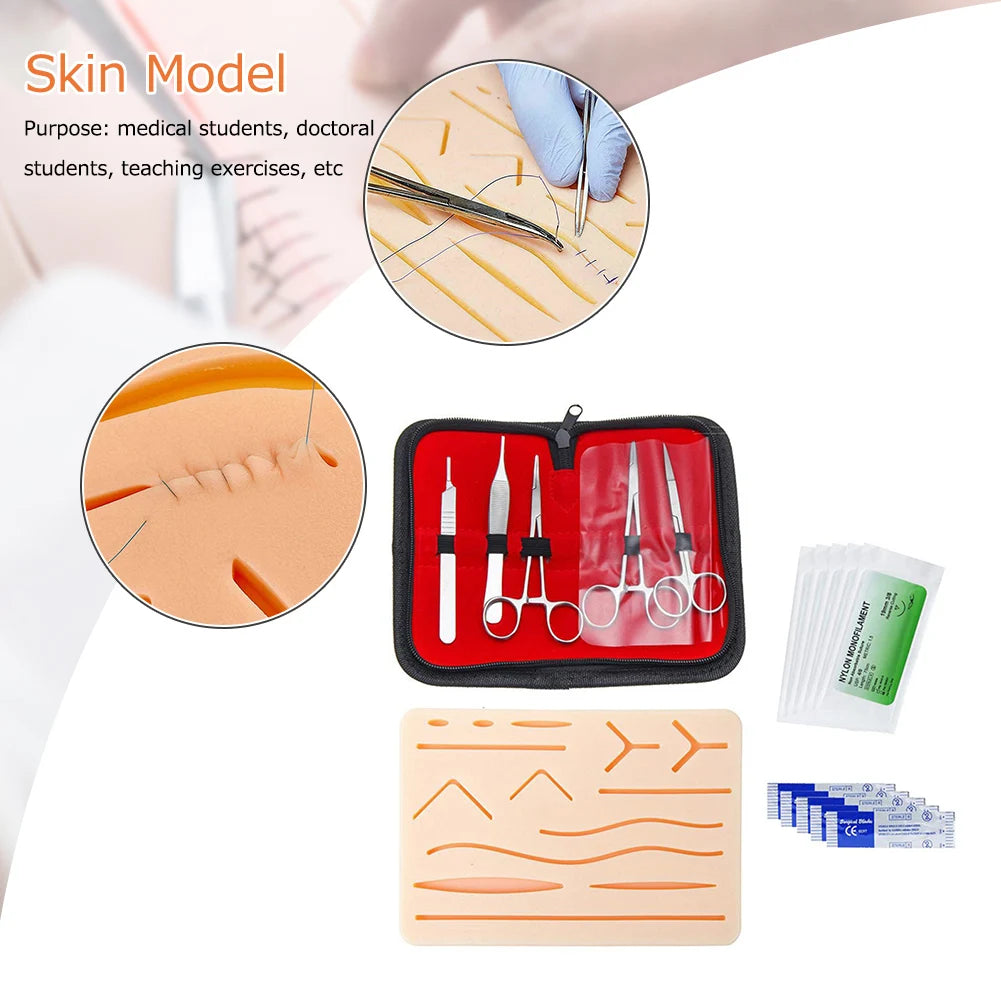 Kit de Pratique de Suture pour Étudiants en Médecine - Formation Chirurgicale avec Simulateur de Peau, Ensemble d'Outils d'Enseignement et Matériel Éducatif - BLACKBEARD OUTDOOR INDUSTRIES