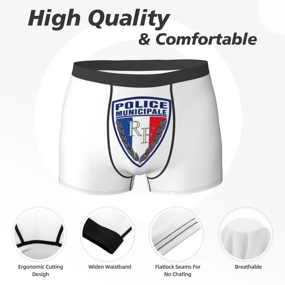 Boxer Homme Insigne Police Municipale – Sous-vêtement Original et Confortable - BLACKBEARD OUTDOOR INDUSTRIES