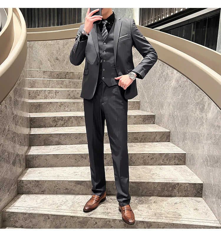 Costume Homme 3 Pièces - Élégant et Classique, Idéal pour Mariage et Événements Formels - Taille S-6XL BLACKBEARD OUTDOOR INDUSTRIES