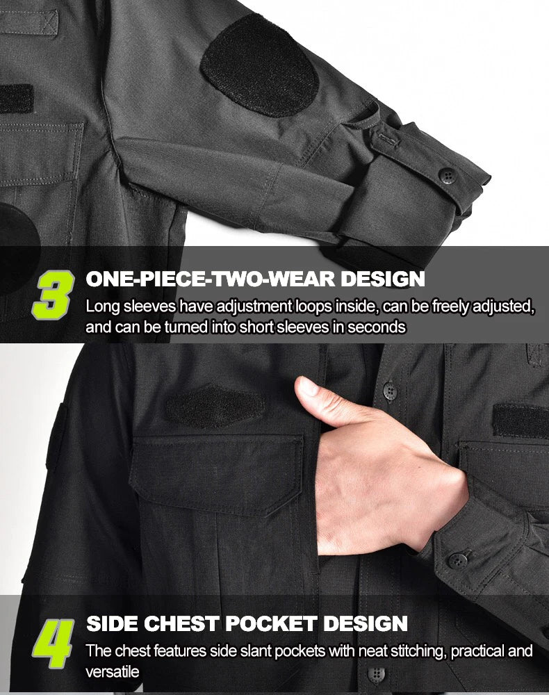 Tenue de Garde Sécuritaire - Uniforme Police en Tissu à Séchage Rapide, Costume de Travail Noir/Bleu pour Homme - BLACKBEARD OUTDOOR INDUSTRIES