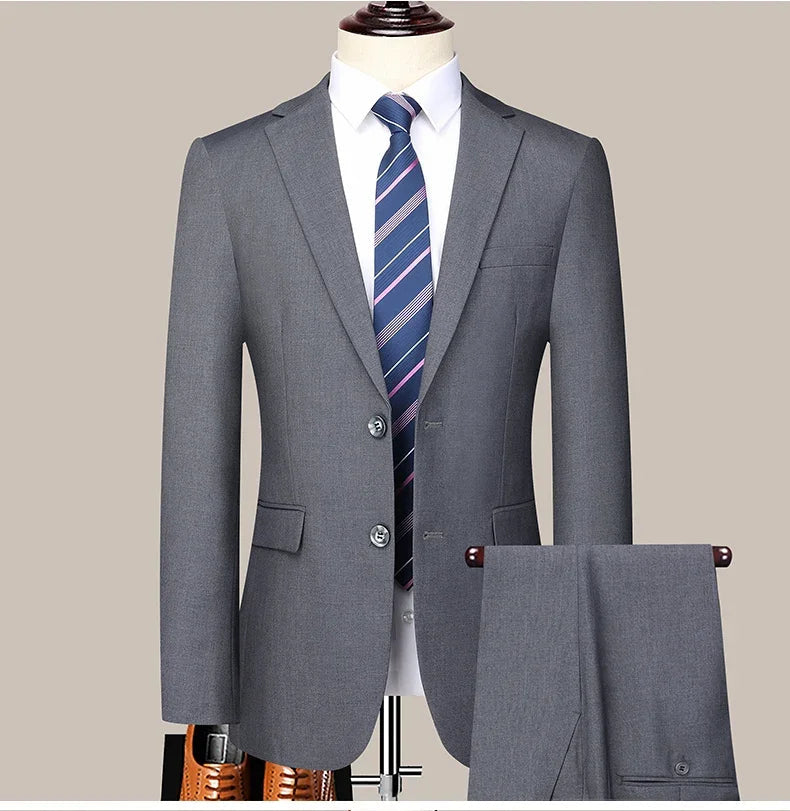 Costume Homme Slim Fit à Deux Boutons – Costume Professionnel et Élégant avec Pantalon Inclus (Tailles S-6XL) BLACKBEARD OUTDOOR INDUSTRIES