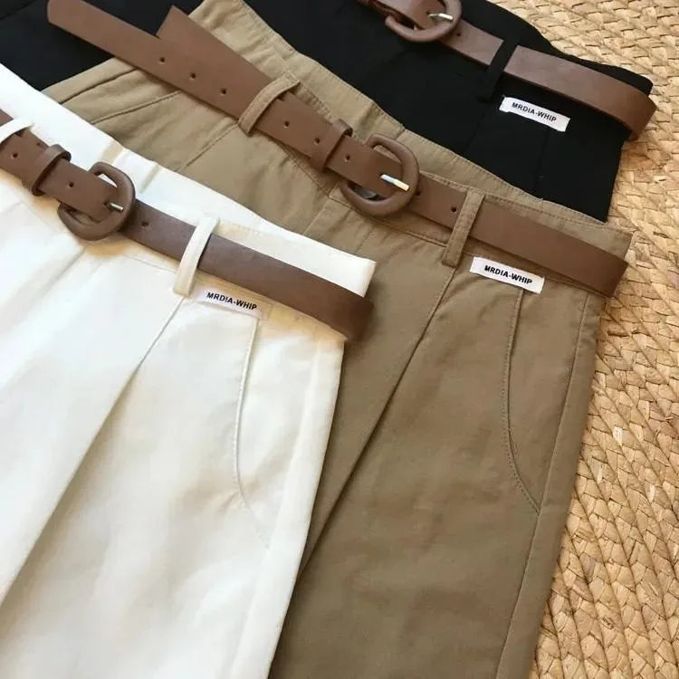 Short Large Femme Été – Style Classique & Décontracté Coupe A-Line, Léger, Coton Mélangé, Taille Mi-haute, Fermeture Zippée Ma boutique