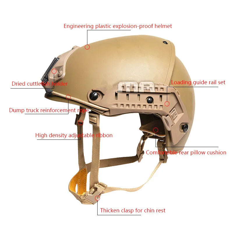 2 In 1 AirFrame Helmet AF — Casque Tactique Sparta CS Field Combat avec Suspension et Coussinets Mémoire Ma boutique
