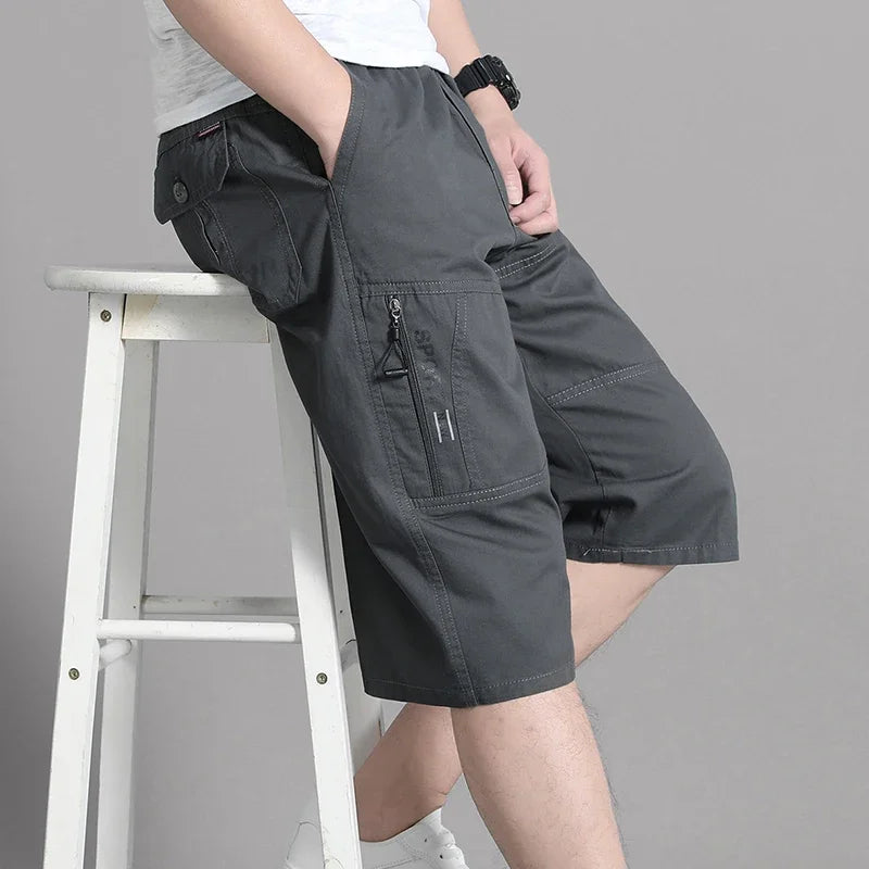 Short Cargo Homme - Poches Zippées, Taille Élastique, Coton Respirant, Style Décontracté Été Ma boutique