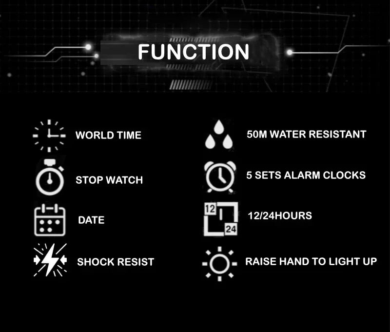 Montre Homme Énergie Solaire STRYVE – Style Acier Inoxydable – Double Affichage Analogique & Digital – Multifonction – Étanche 50M - BLACKBEARD OUTDOOR INDUSTRIES