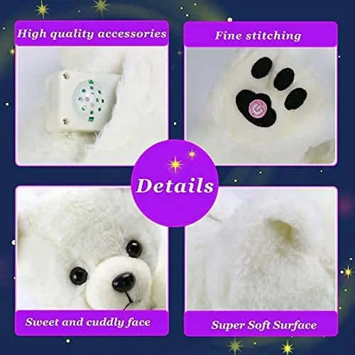 37cm peluche ours polaire lumineuse musicale pour enfants Ma boutique