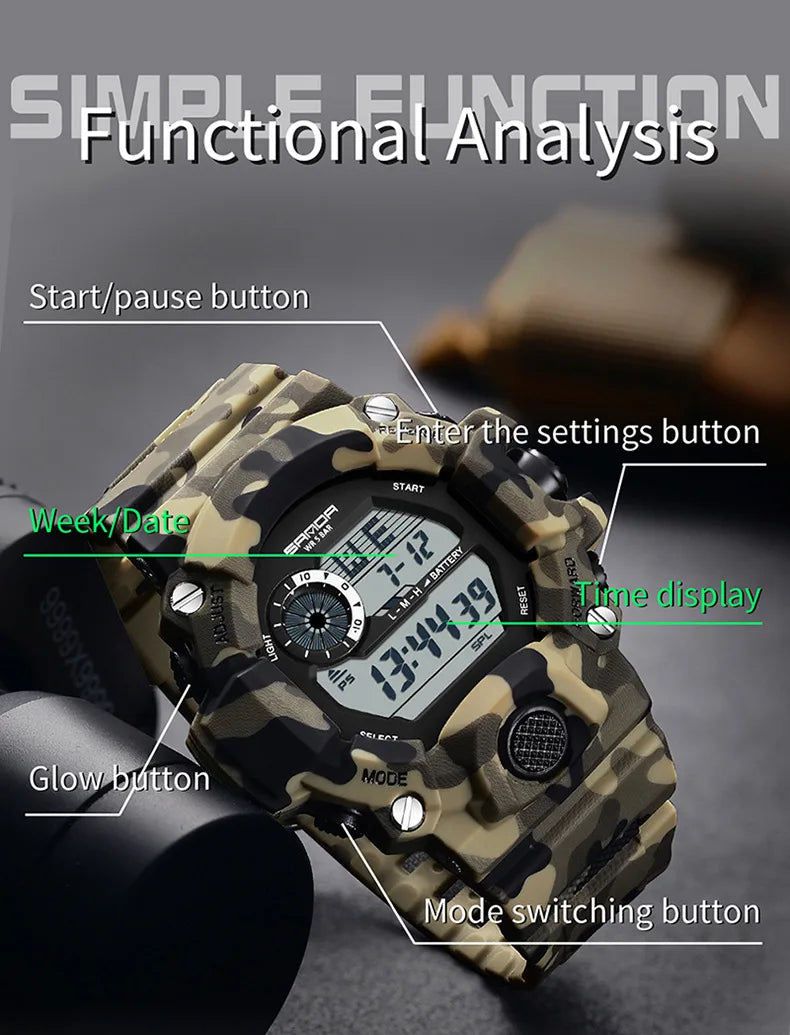 SANDA 2183 – Montre Électronique Homme - BLACKBEARD OUTDOOR INDUSTRIES