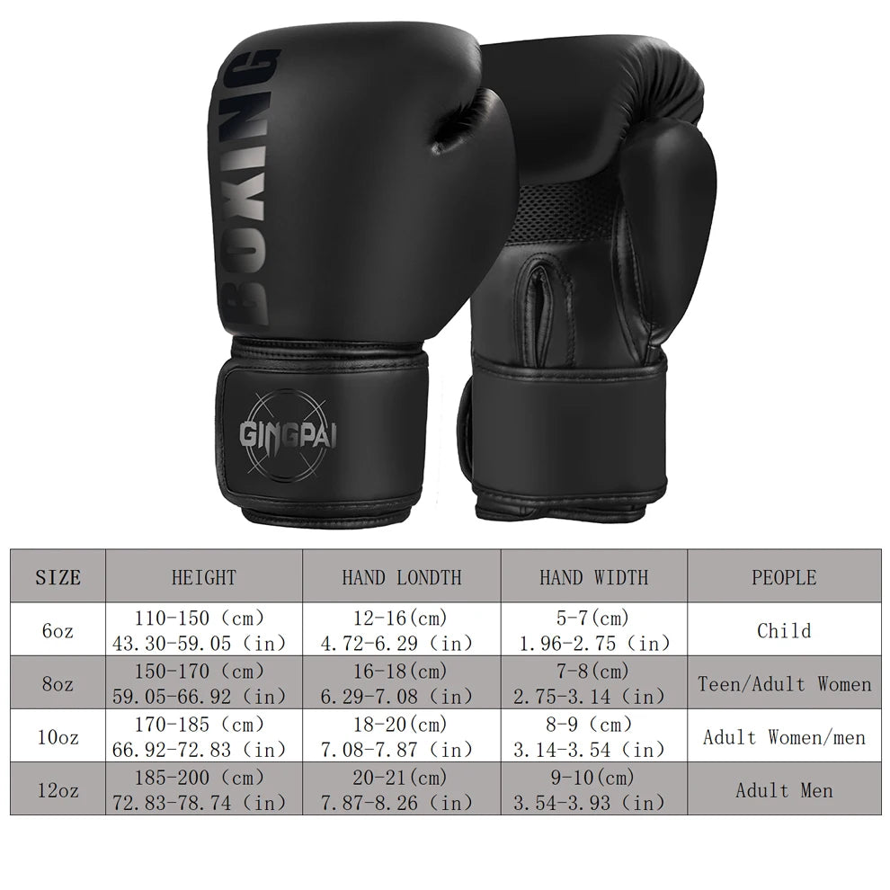 Gants de Boxe Professionnels GINGPAI SPORT – Gants de Combat Sanda, Muay Thai, MMA – Unisex, Adultes et Enfants, Entraînement, Sac de Sable et Combat - BLACKBEARD OUTDOOR INDUSTRIES