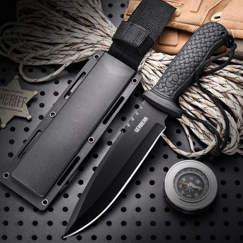 Outdoor Knife - Couteau Portable Droit pour Survie et Camping - BLACKBEARD OUTDOOR INDUSTRIES