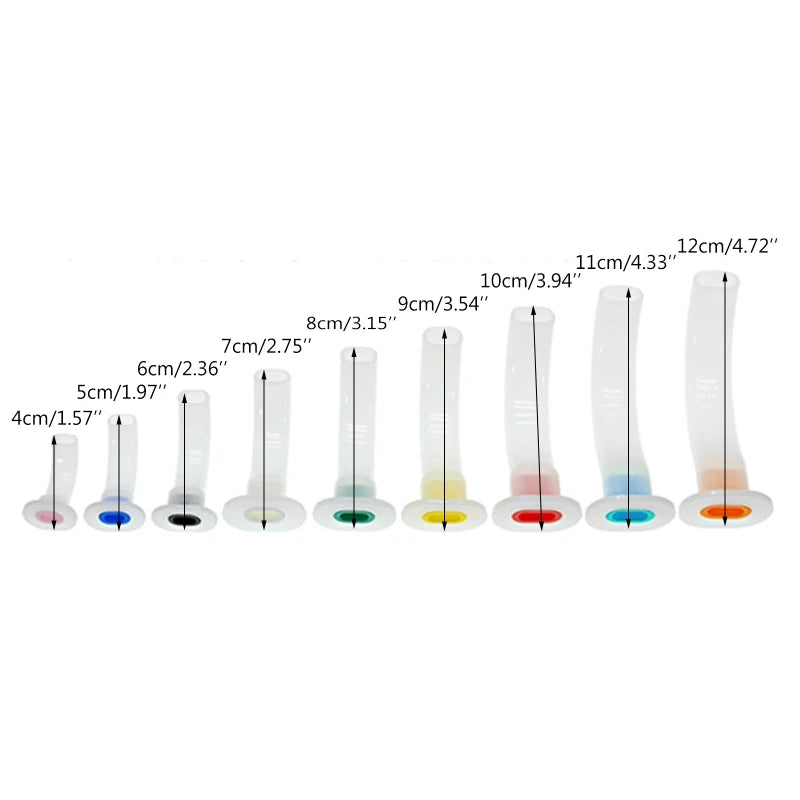 9 Pièces Tube Respiratoire Jetable Guedel - Code Couleur Oral, Airway Tube Premier Secours - BLACKBEARD OUTDOOR INDUSTRIES